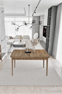 Sümela Açılabilir Tek Masa Barok Ceviz Mutfak Masası Yemek Masası Açılır